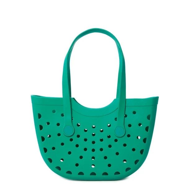 Time and Tru Women’s Molded Beach Tote Bag Mint Chip | Walmart (US)