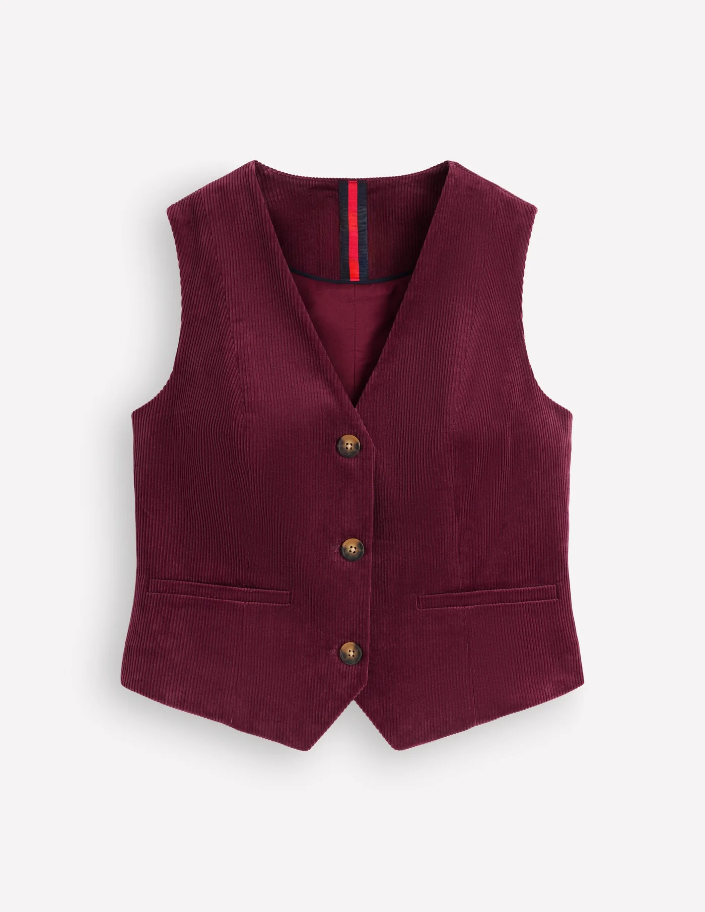 V-Neck Waistcoat-Dark Crimson | Boden UK
