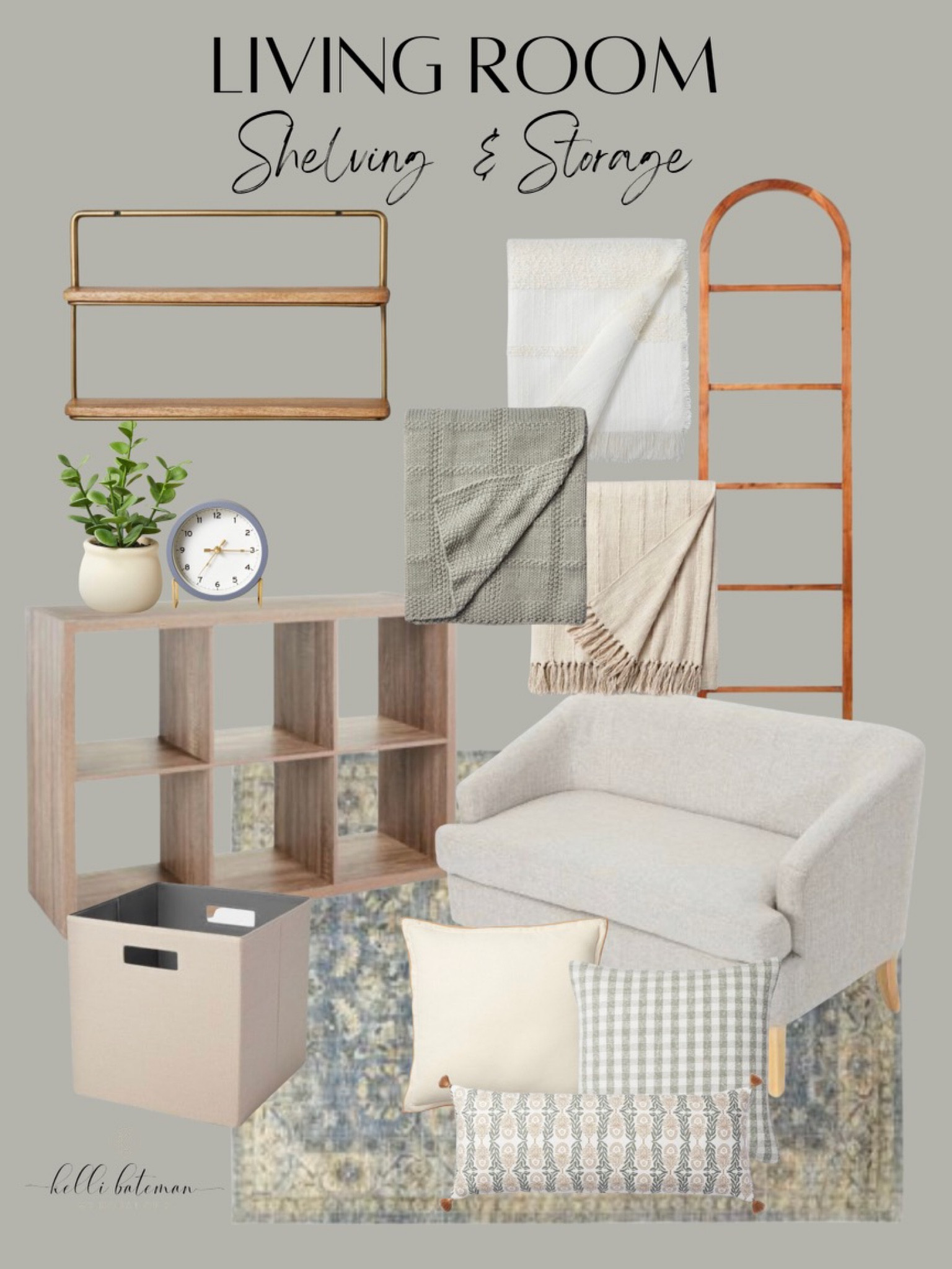 Living Room Storage and Shelving. Pillows and throws, accent chair, rug. 

#LTKhome #LTKFind #LTKSeasonal
