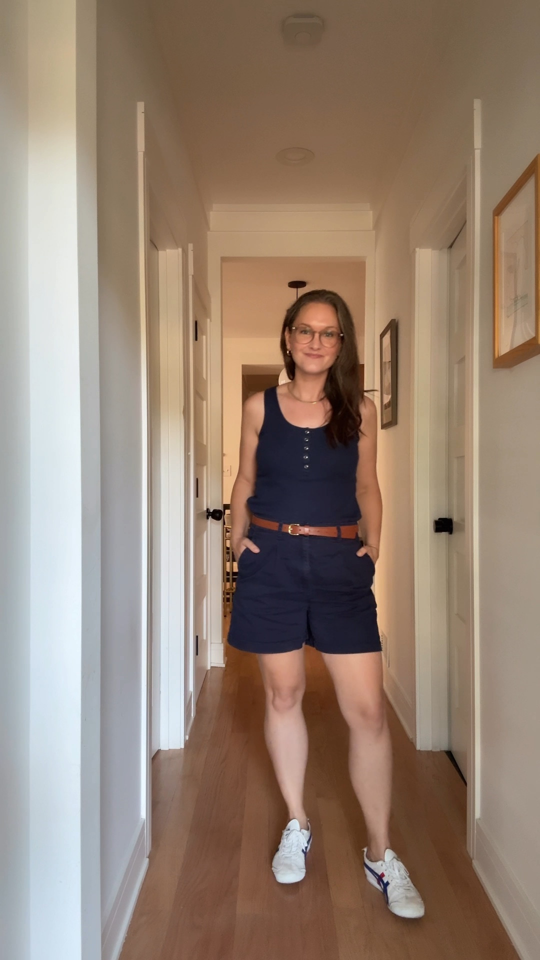 It’s the last Tuesday in July, and the city mom is all about that effortless cool vibe. She’s rocking a navy Henley tank paired with navy pleated shorts, the perfect balance of polished and comfy for a day spent running around the city. Her new favorite sneakers add a dash of sporty flair, while her signature gold hoops and herringbone necklace keep the look chic and timeless. A new stack of permanent bracelets sparkles softly on her wrist, a daily reminder of the little moments that make her day feel special. After dropping Miles off at school, she powers through emails with a coffee in hand, then takes a well-deserved break for a pedicure, soaking up the joy of the Amy Poehler podcast her friend swore by. Refreshed, she heads home to dive into blog posts before taking a quick detour to physical therapy. It’s a whirlwind of productivity and self-care, but by the time she’s back home, it’s all about wrapping up work and cooking dinner. Just in time for picking up Miles from school—because somehow, she manages it all, and always looks fabulous doing it.

#LTKStyleTip #LTKWorkwear #LTKFamily