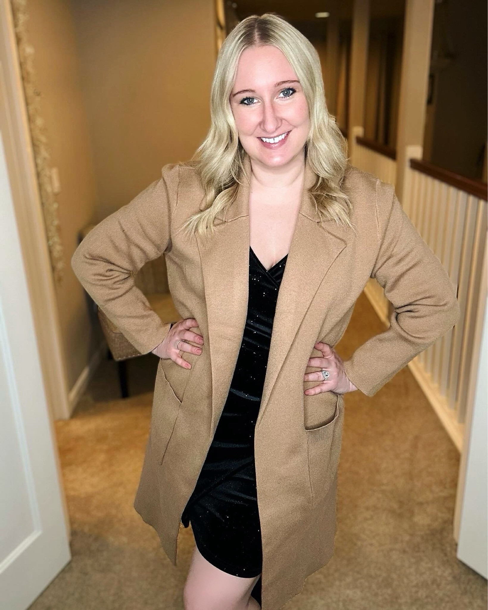 I have been seeing different versions of these "coatigans" all over and had to try one myself! This one is thick and warm and the perfect amount of oversized! It's even 41% off right now, making it under $40! 🚨 This dress and my boots are also on sale and great deals right now!!!

#LTKsalealert #LTKstyletip #LTKfindsunder50