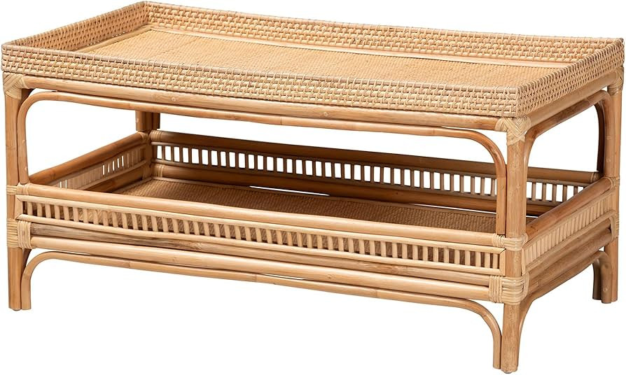 Bali & pari Lombok Modern Bohemian Natural Rattan Coffee Table | Amazon (US)