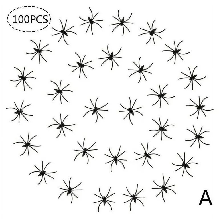 100PCS Small Plastic Spiders - FAKE SPIDER PARTY FAVOR HALLOWEEN DECORATION A2L6 | Walmart (US)