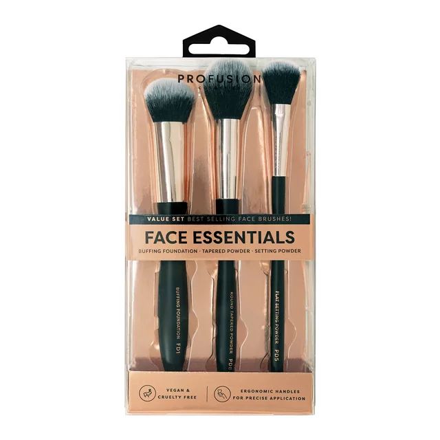 Profusion Cosmetics Face Essential 3Pc Face Brush | Walmart (US)