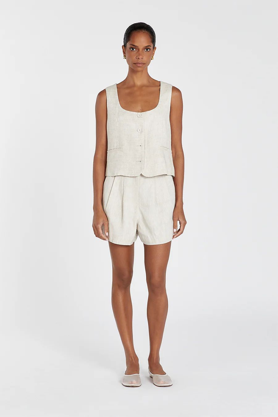 RHYHE NATURAL LINEN SHORT | DISSH