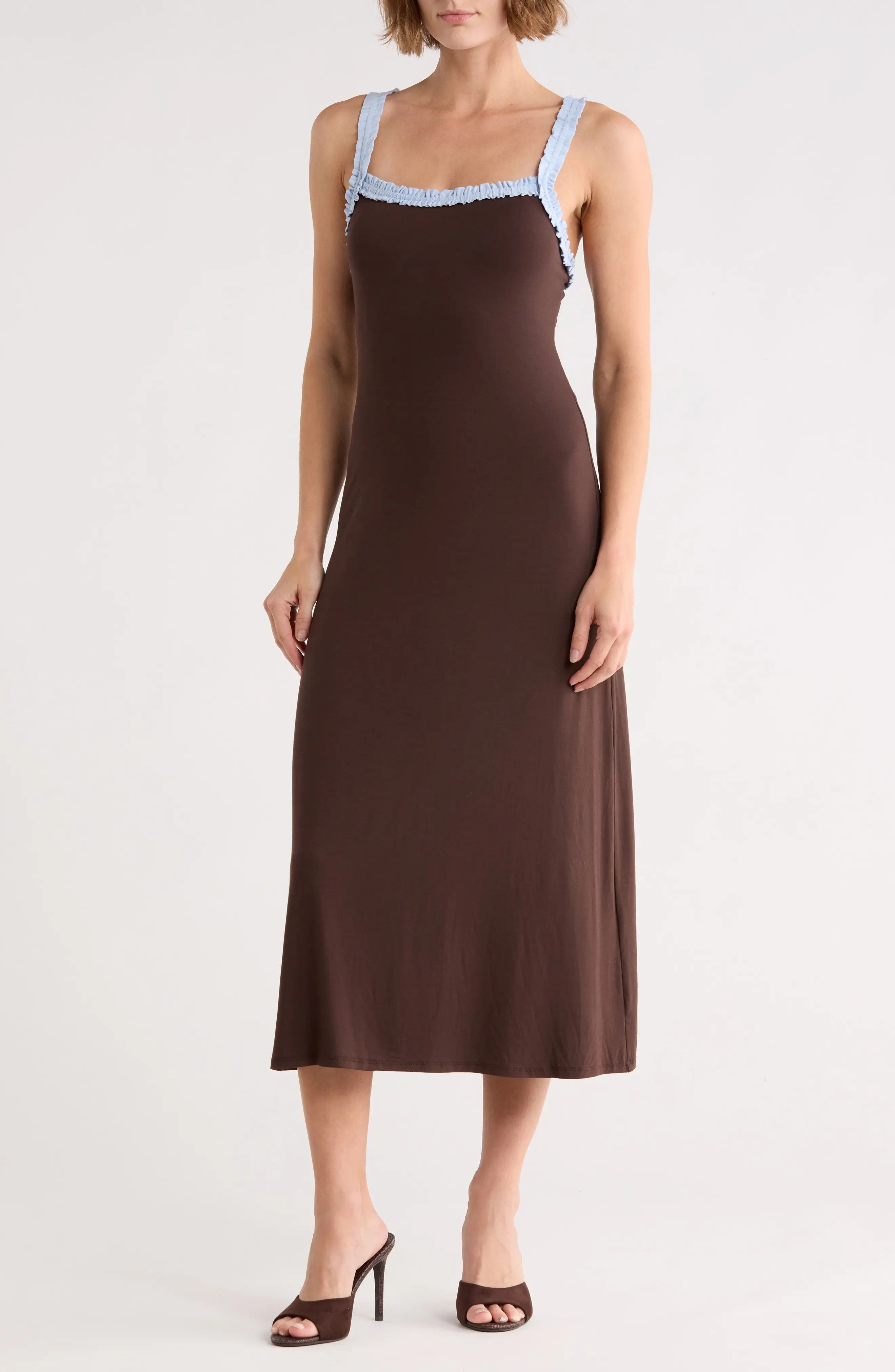 WEST K Ruffle Trim Midi Dress (Women) | Nordstromrack | Nordstrom Rack