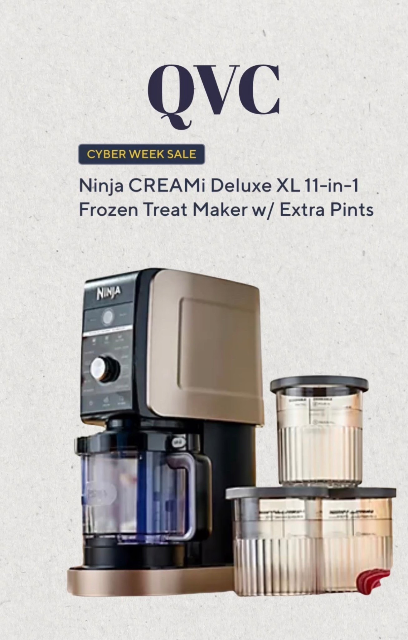 Ninja Creami Deluxe XL now on sale @qvc. Love this color in champagne! You get the extra pints with this deal 

Save more with code 

NewYears15


#ad #qvclove 