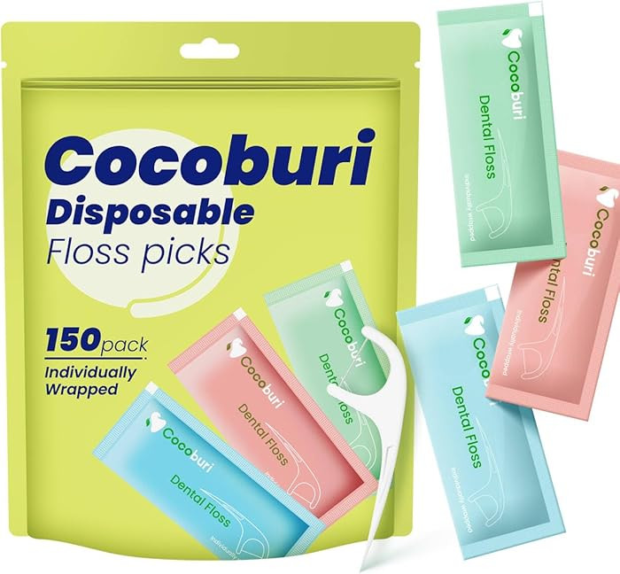 Individually Wrapped Dental Floss Picks-Disposable Floss Picks for Adules-Floss Single Bag-Unflav... | Amazon (US)