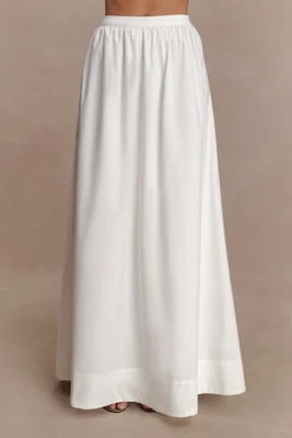 River Gathered Maxi Skirt / White | MESHKI | XS | Meshki UK