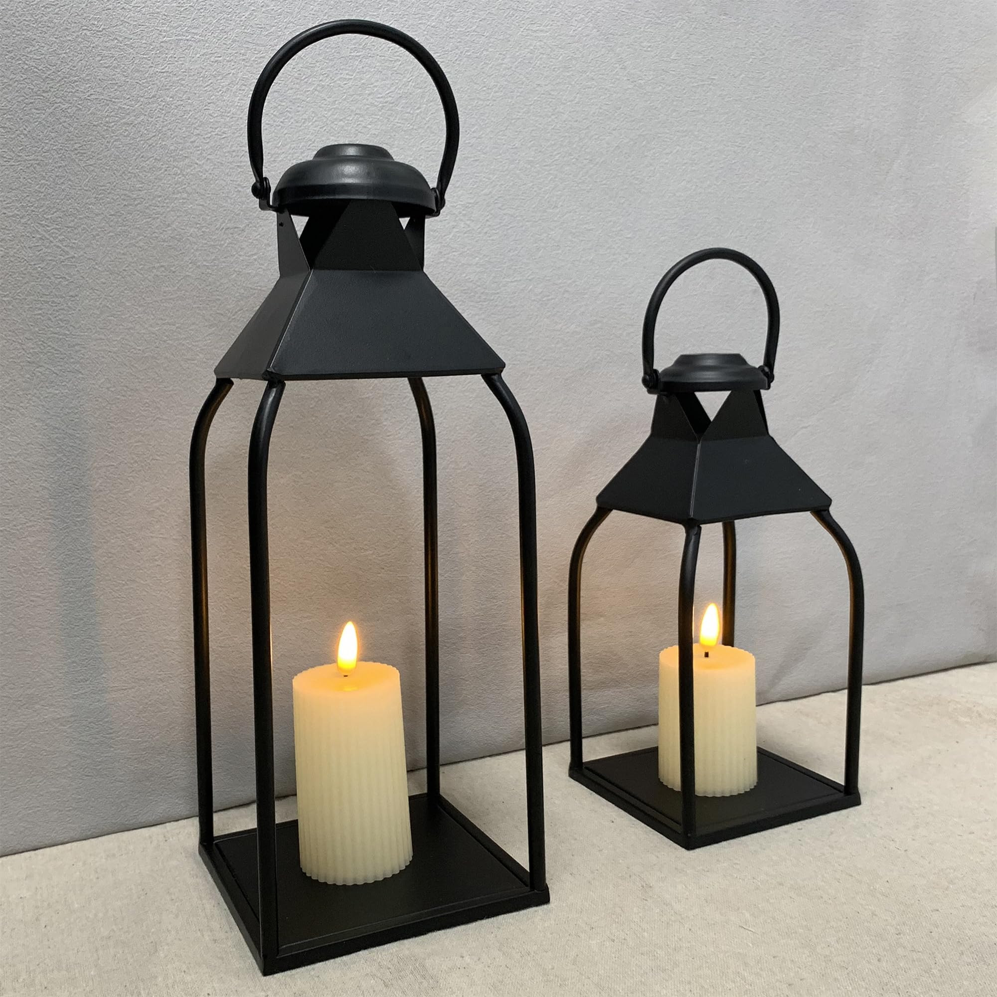 Decorative Metal Lanterns Indoor Outdoor, Candle Holder for Porch, Patio, Fireplace, Floor, Weddi... | Amazon (US)