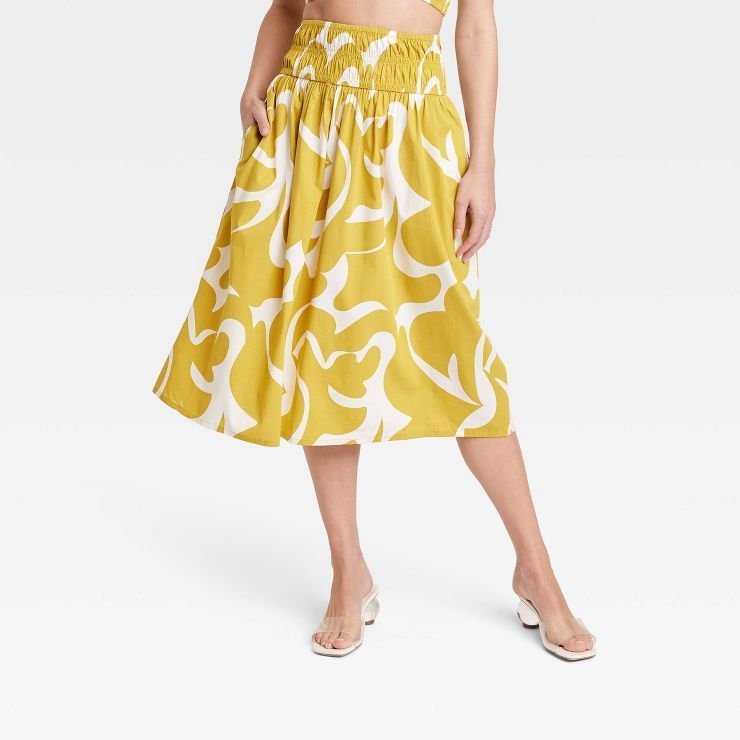 Women's Smocked Midi A-Line Skirt - A New Day™ | Target
