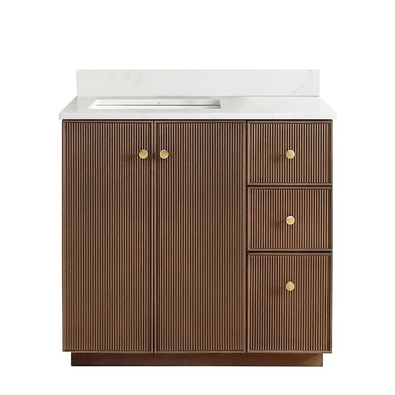 Rally 36'' Single Bathroom Vanity with Quartz Top | Wayfair North America