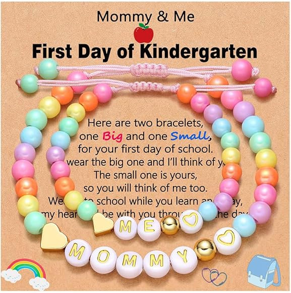 Back to School Gifts Mommy and Me Bracelets First Day of School Bracelet Pearl Beaded Bracelet Mo... | Amazon (CA)
