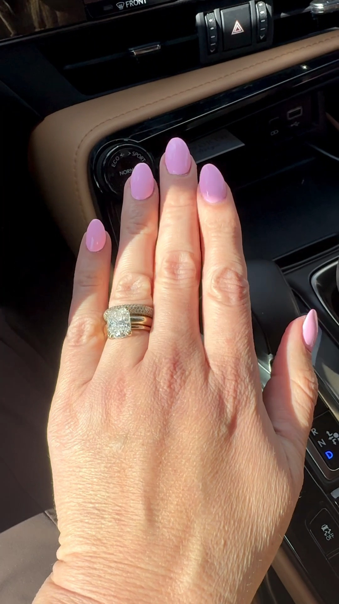 5.00ct. lab grown cushion cut diamond paired with Cotton Candy almond shaped nails 💅 

#LTKOver40 #LTKBeauty #LTKWedding