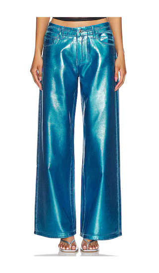 Kiara Metallic Jean in Blue Metallic | Revolve Clothing (Global)