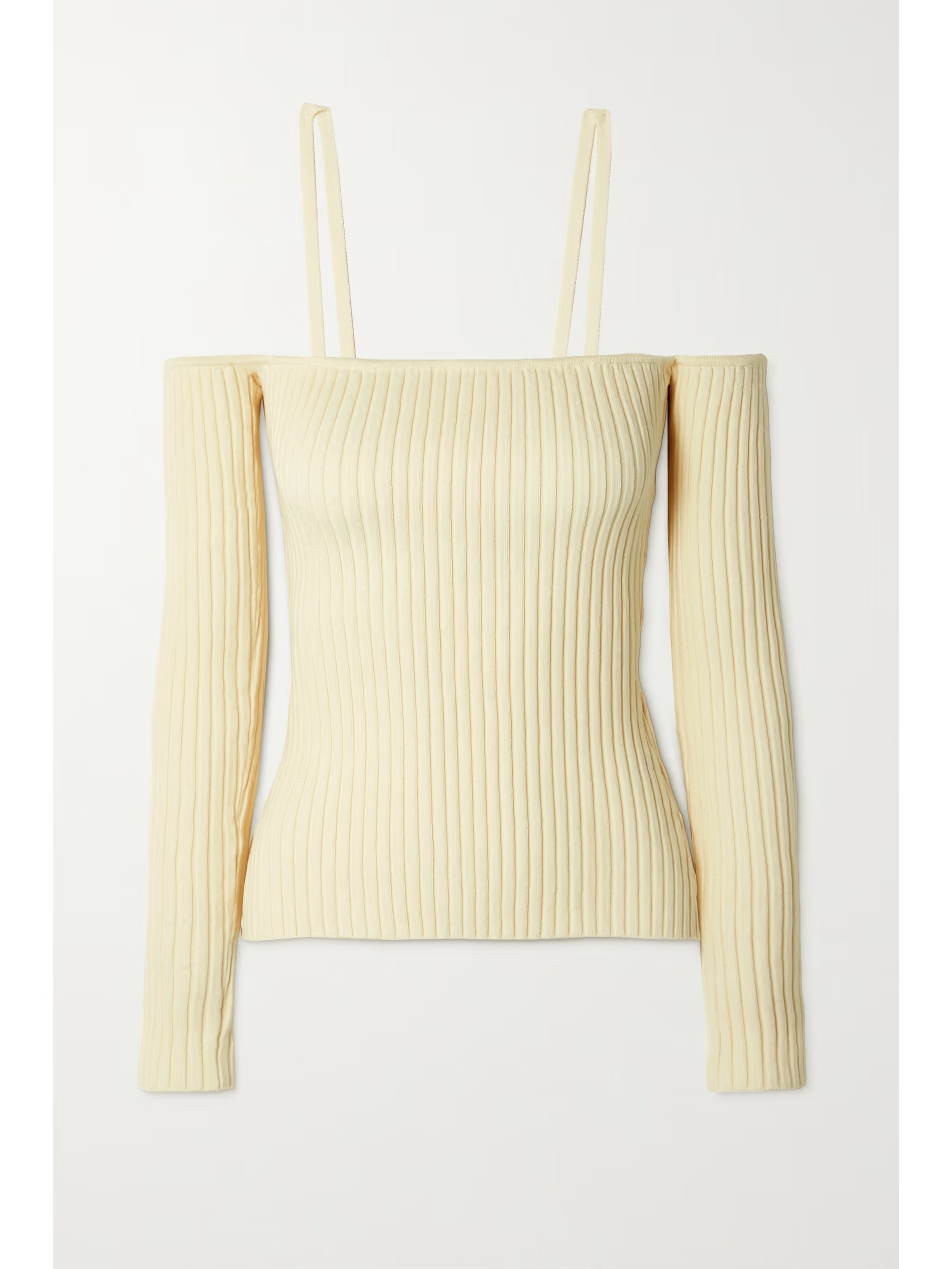 Bonnie cold-shoulder ribbed stretch-cotton top | NET-A-PORTER (US)