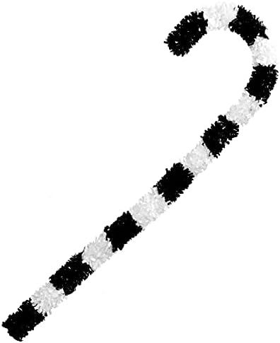 MACTING Candy Cane Christmas Decor, 50 X 15 Inches Giant Black White Detachable Tinsel Candy Cane fo | Amazon (US)