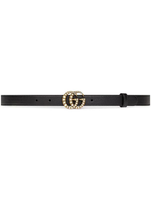 Double G pearl-embellished buckle belt | Farfetch Global