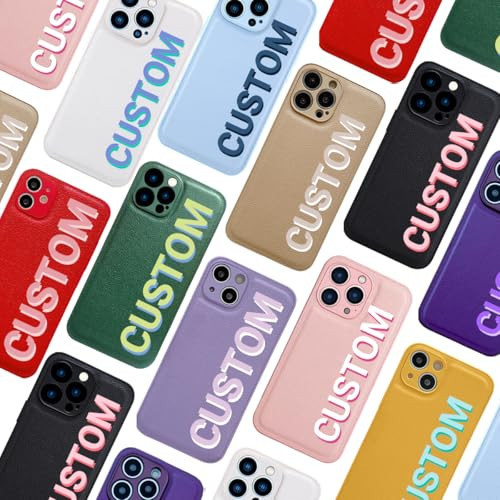 Initial Monogram Name Case for iPhone 16 15 14 13 12 11 Pro Max Plus Mini XS XR X SE 2022 2020 8 7 Personalized Custom Luxury Premium Leather Phone Cover Full Camera Lens Protection Gift for Christmas | Amazon (US)