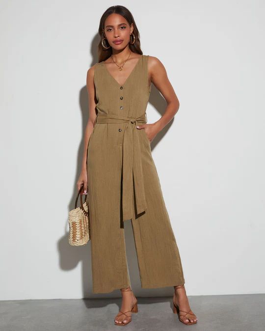 Ember Glow Tie Waist Jumpsuit | VICI Collection