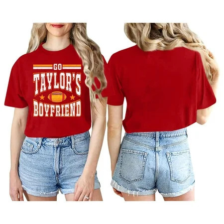 Go Tay1ors Boyfriend Kelce Shirt Oversized Short Sleeve Shirt for Women 87 Sw1ft and Kelce Shirt In My Travis Era| Best Sw1ftie Gift Red/L | Walmart (US)