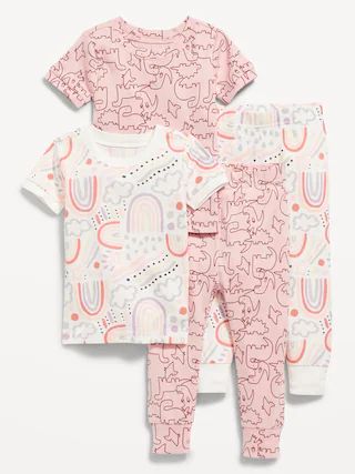 Unisex 4-Piece Printed Snug-Fit Pajama Set for Toddler &#x26; Baby | Old Navy (US)