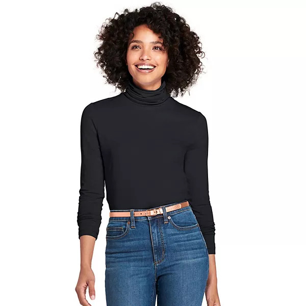 Women's Lands' End Lightweight Fitted Turtleneck | Kohl's