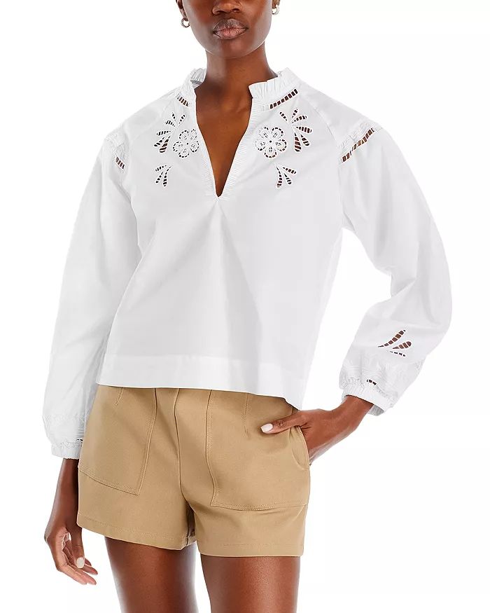 Embroidered Cotton Long Sleeve Blouse - 100% Exclusive | Bloomingdale's (US)
