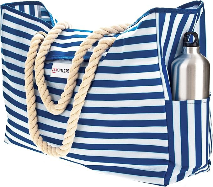 Beach Bag and Pool Bag - 100% Waterproof - Phone Case - Rope Handles - Top Magnet Clasp - Outside... | Amazon (US)
