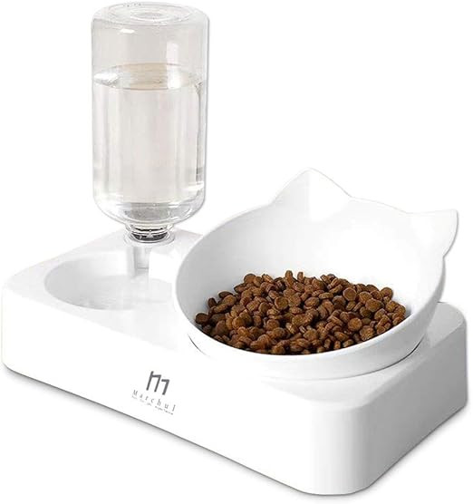 Marchul Gravity Water and Food Bowls Cat, Cat Dog Tilted Water and Food Bowl Set,Raised Cat Bowls... | Amazon (US)