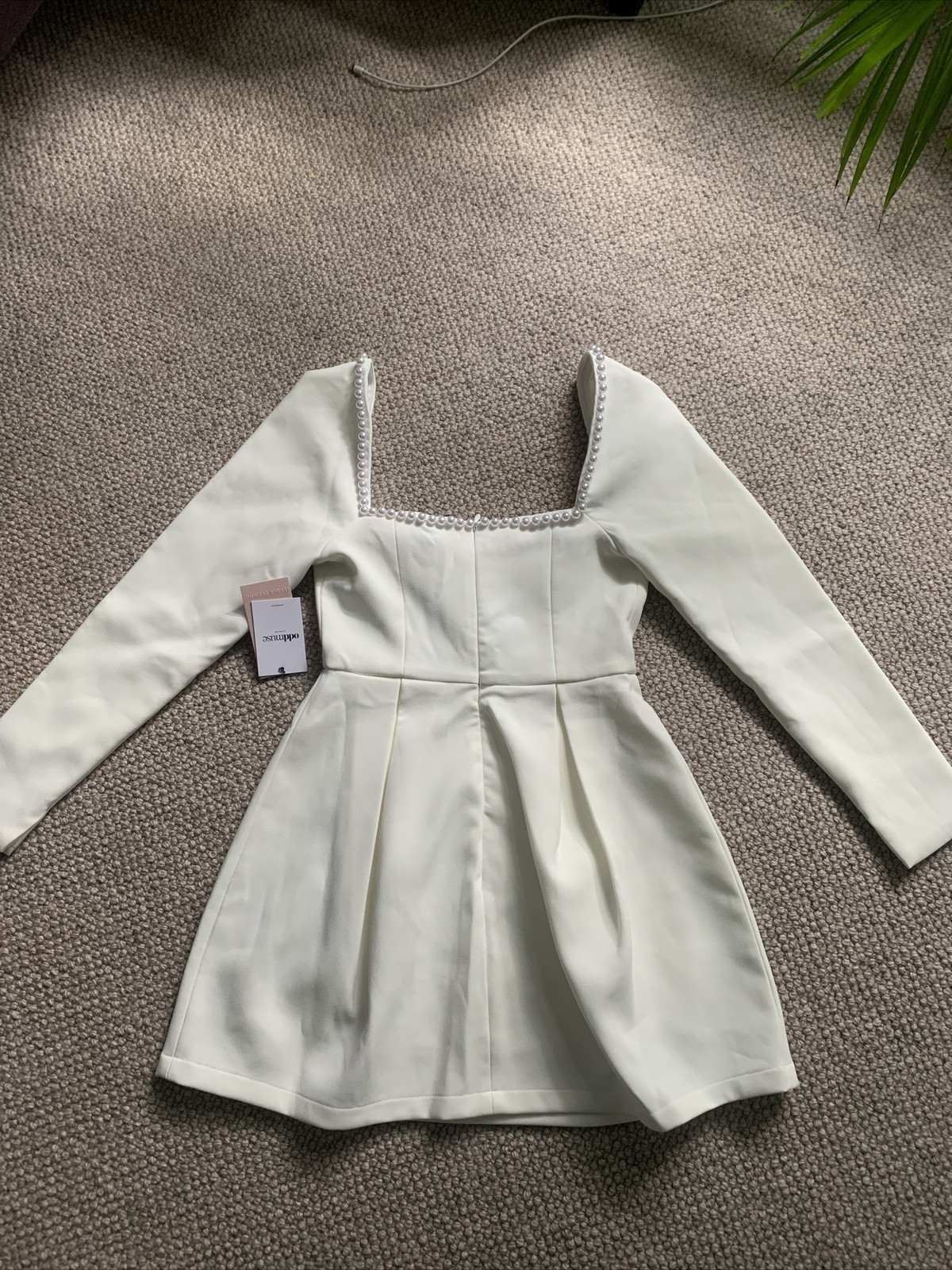 old muse, off white size 10/M dress with pearl detail | eBay US