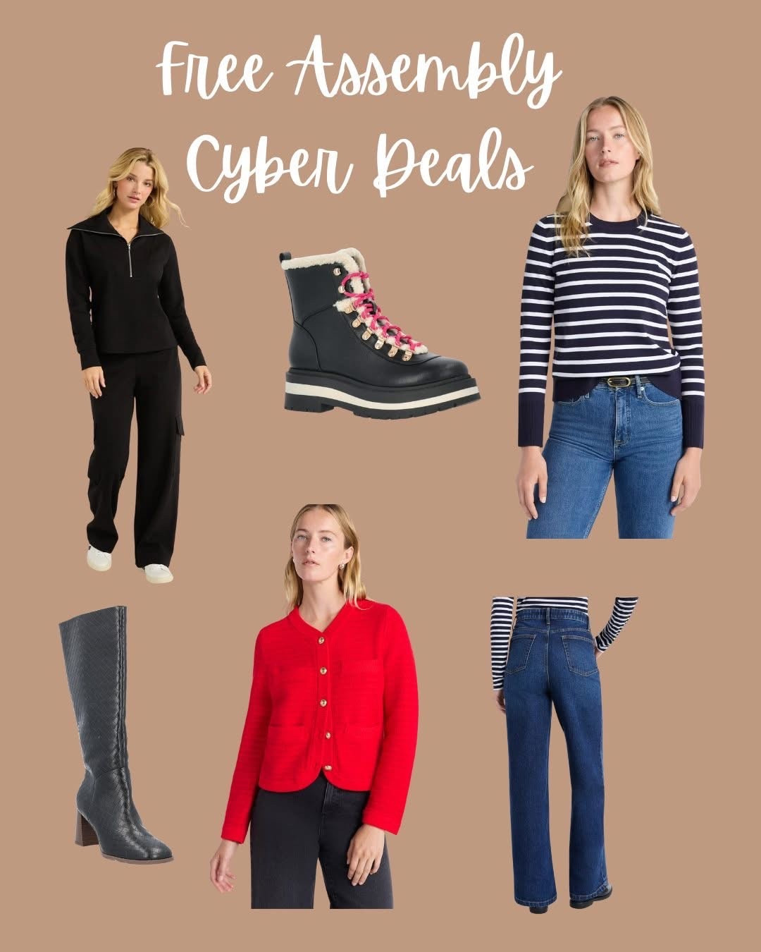 Free Assembly Cyber Deals you don’t want to miss 🤍 Everything linked below — sizes and colors still in stock!

• Sweat set — $12/piece (50% OFF!)
• Lace-up faux shearling boots — $24.99
• Striped sweater — $14
• Red cardigan — $15
• Faux leather textured boots — $35.99
• Wide leg jeans — $19.99

#LTKCyberWeek #WalmartFinds #FreeAssembly #CyberDeals #LTKunder50 #LTKSaleAlert #HolidayStyle #AffordableOutfits