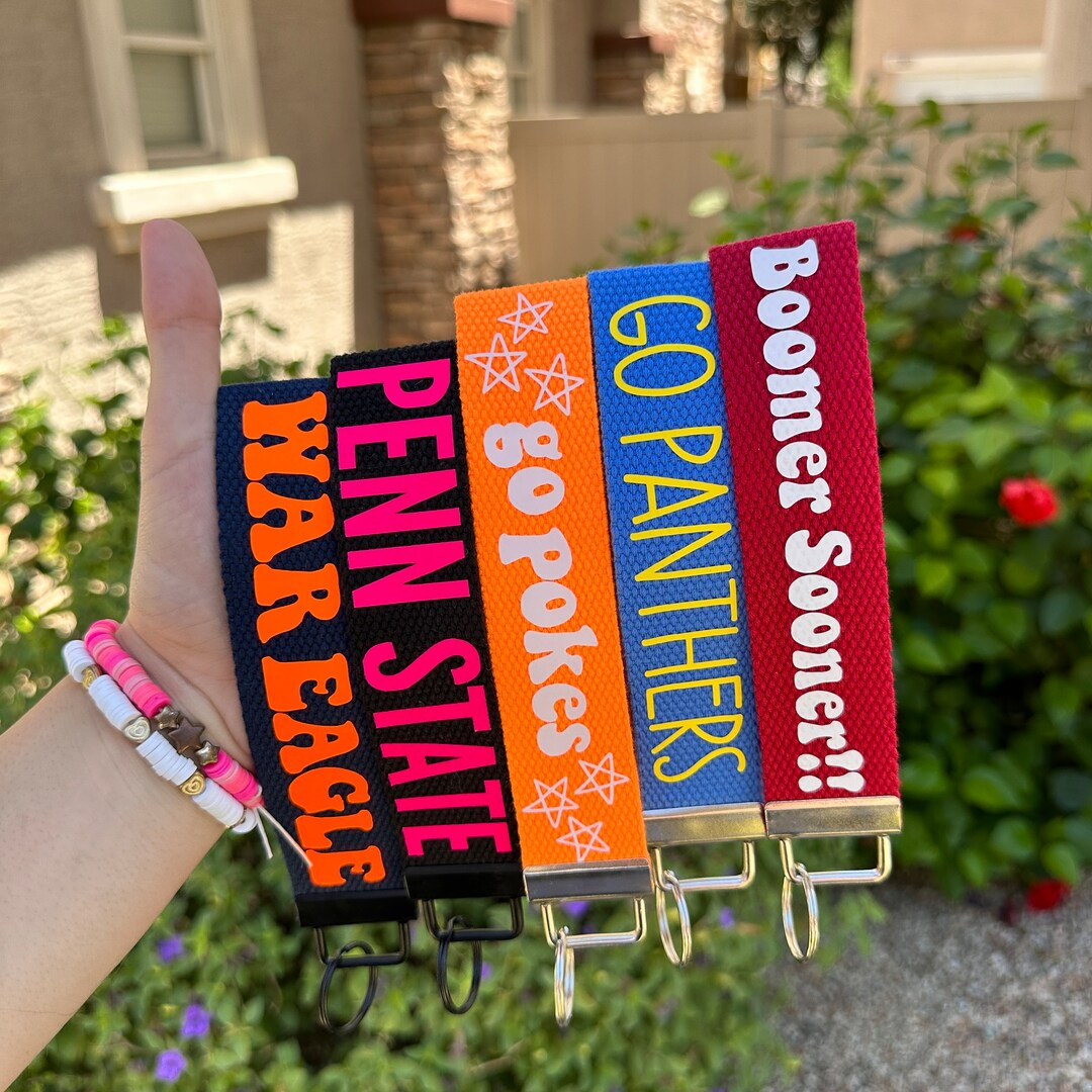 Custom College Keychain Wristlet / College Lanyard / Graduation Gift / Custom Keychain / Preppy K... | Etsy (US)