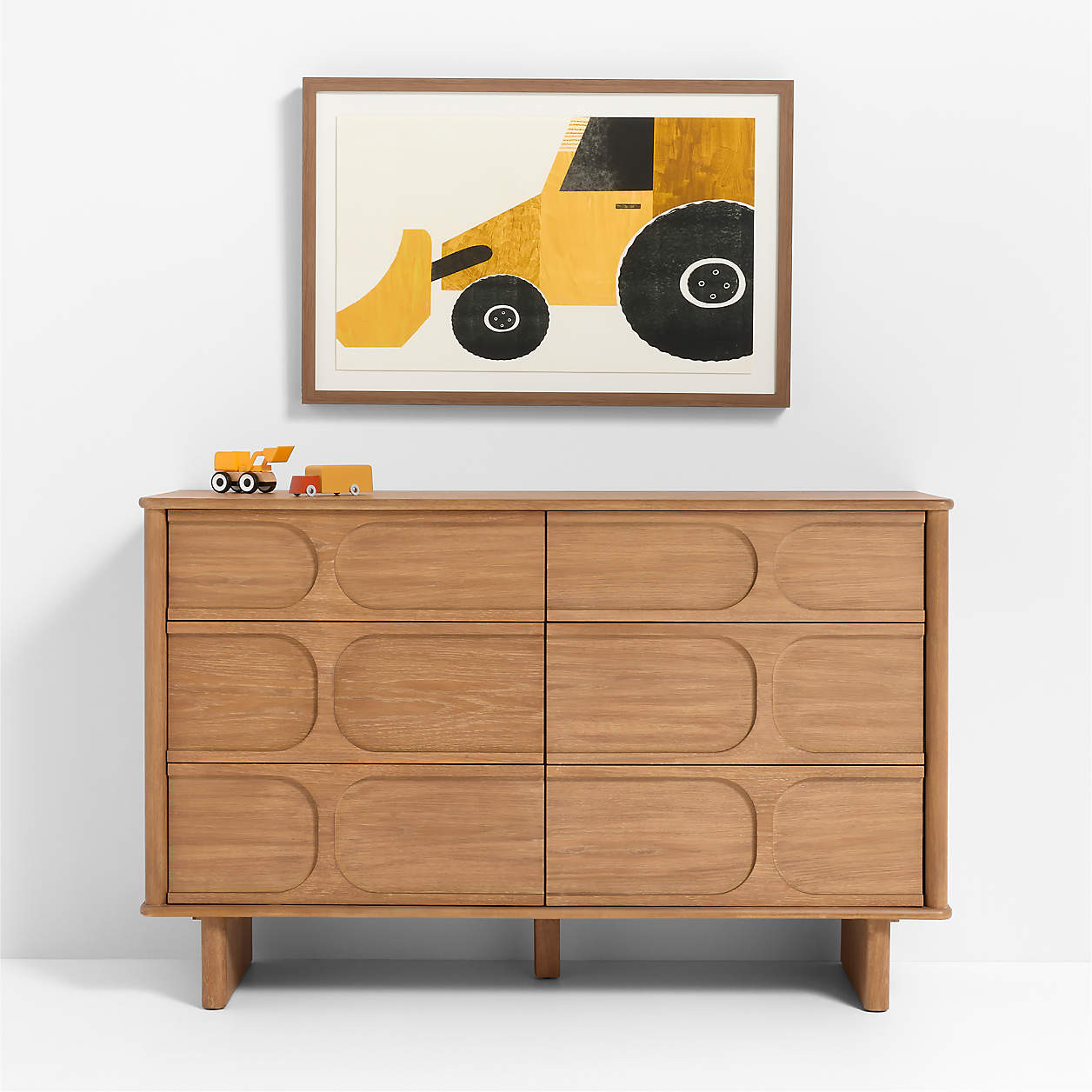 Bulldozer Large Framed Wall Art Print | Crate & Kids | Crate & Barrel