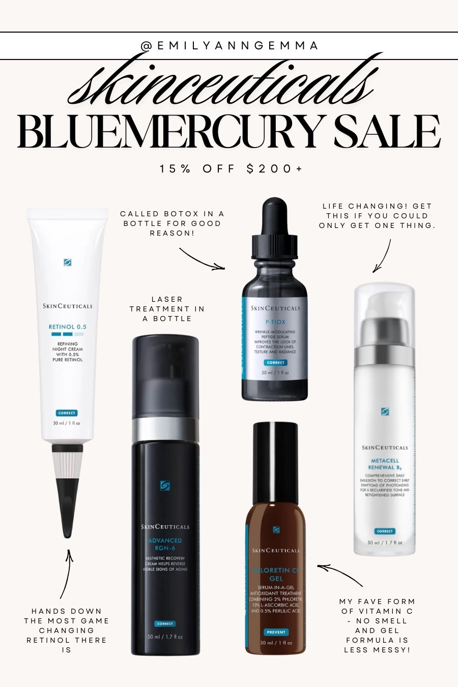 Skinceuticals at Bluemercury is on sale! Get 15% off when you spend $200+ and grab my favorite form of vitamin C and the iconic botox in a bottle while they’re marked down 💙🧖‍♀️

#LTKSaleAlert #LTKBeauty