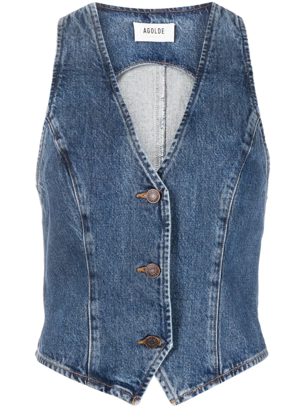AGOLDE V-neck Denim Vest - Farfetch | Farfetch Global