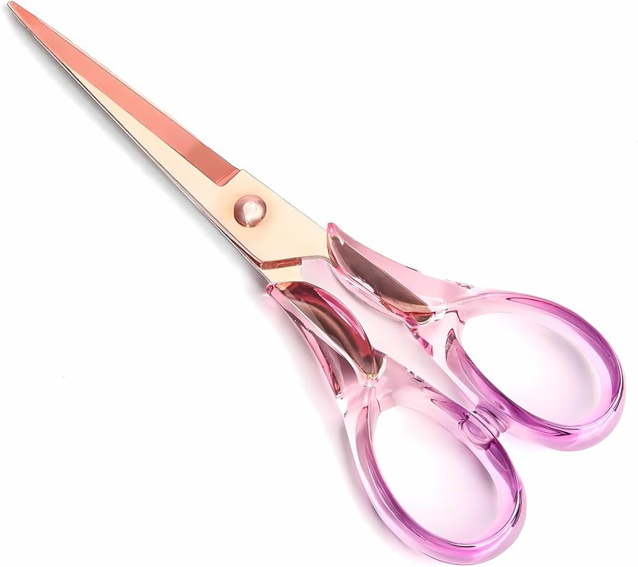 Scissors Purple, Stainless Steel Blade with Acrylic Handle, All Purpose Scissor for Office, Schoo... | Amazon (US)