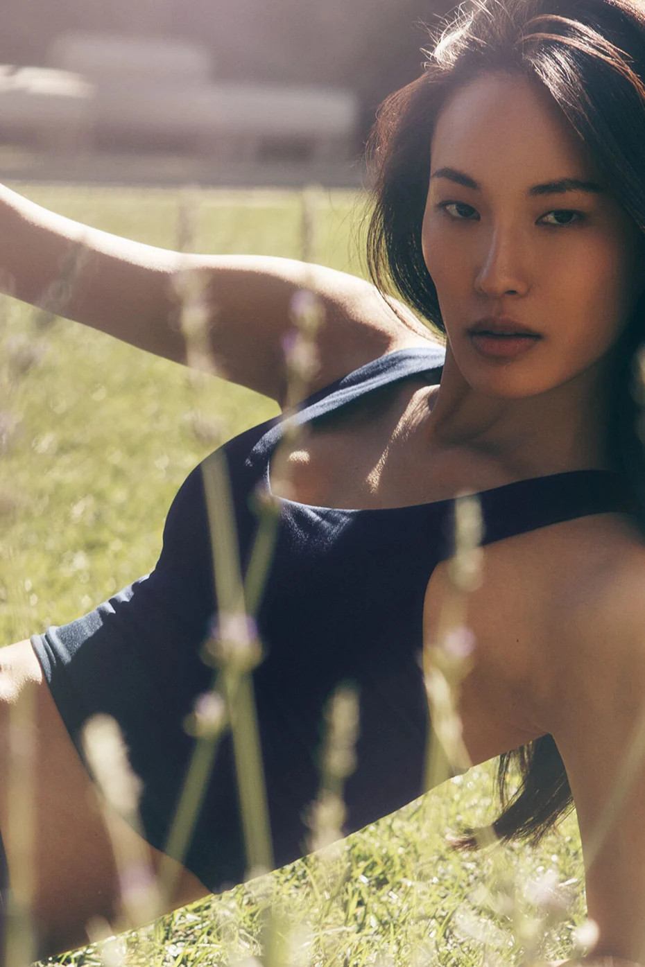 ALO | Airbrush Real Bra Tank Top in Navy, Size: Small | Alo Yoga