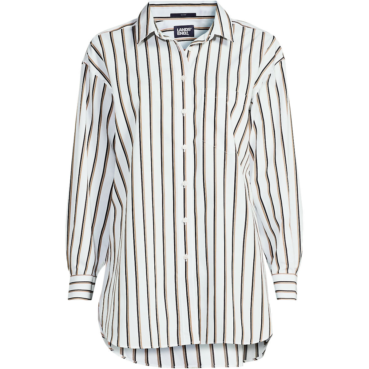 Women's No Iron Poplin Extra Long Tunic | Lands' End (US)