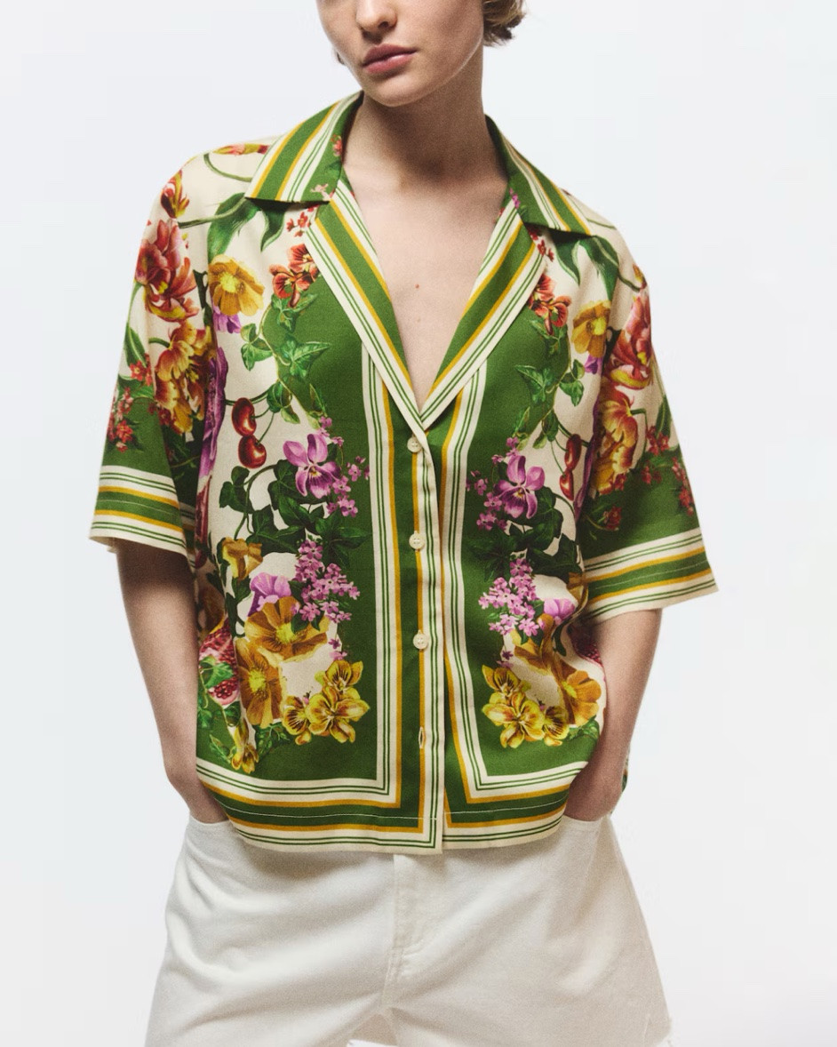Botanical fruit and floral print button up resort shirt

#LTKSeasonal