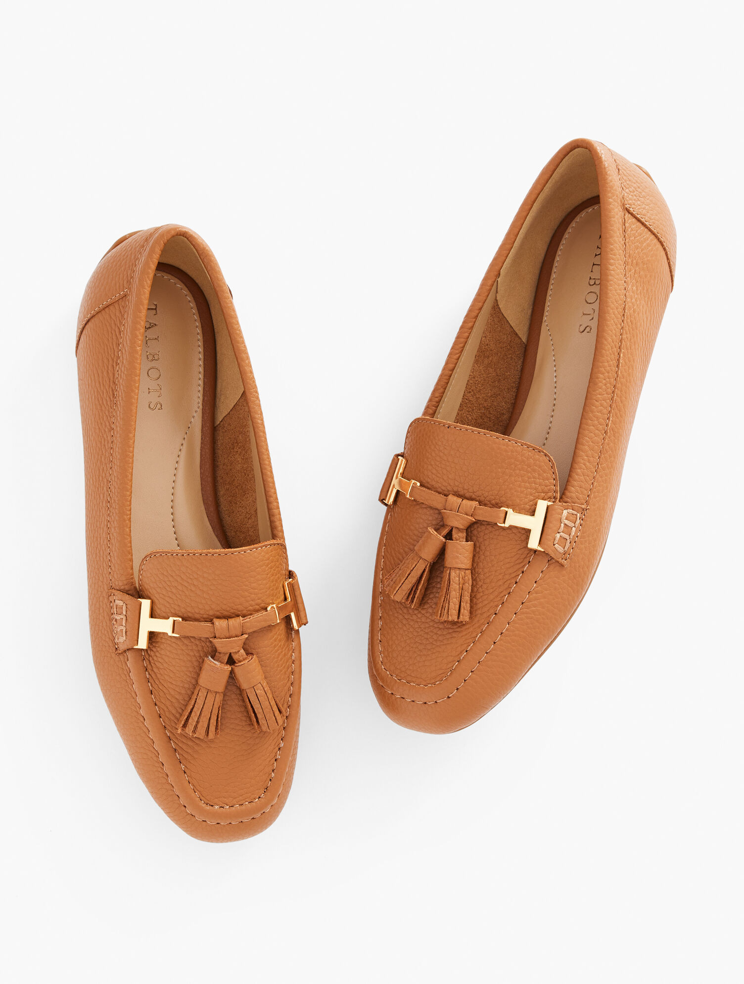 Jessie Tassel Pebble Leather Driving Moccasins | Talbots