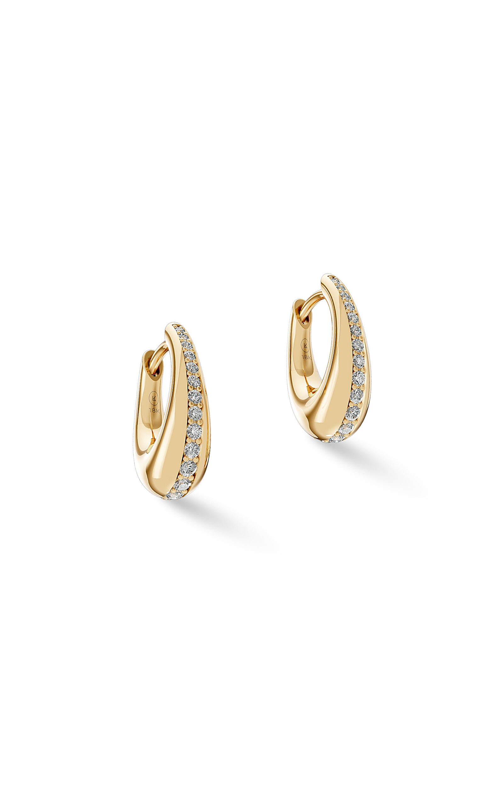 18K Yellow Gold Courbeé Diamonds Row Hoops | Moda Operandi (Global)