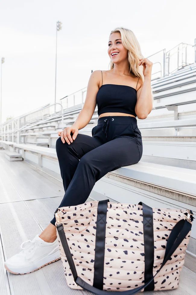 Spotted On The Run Puffer Tote | Pink Lily