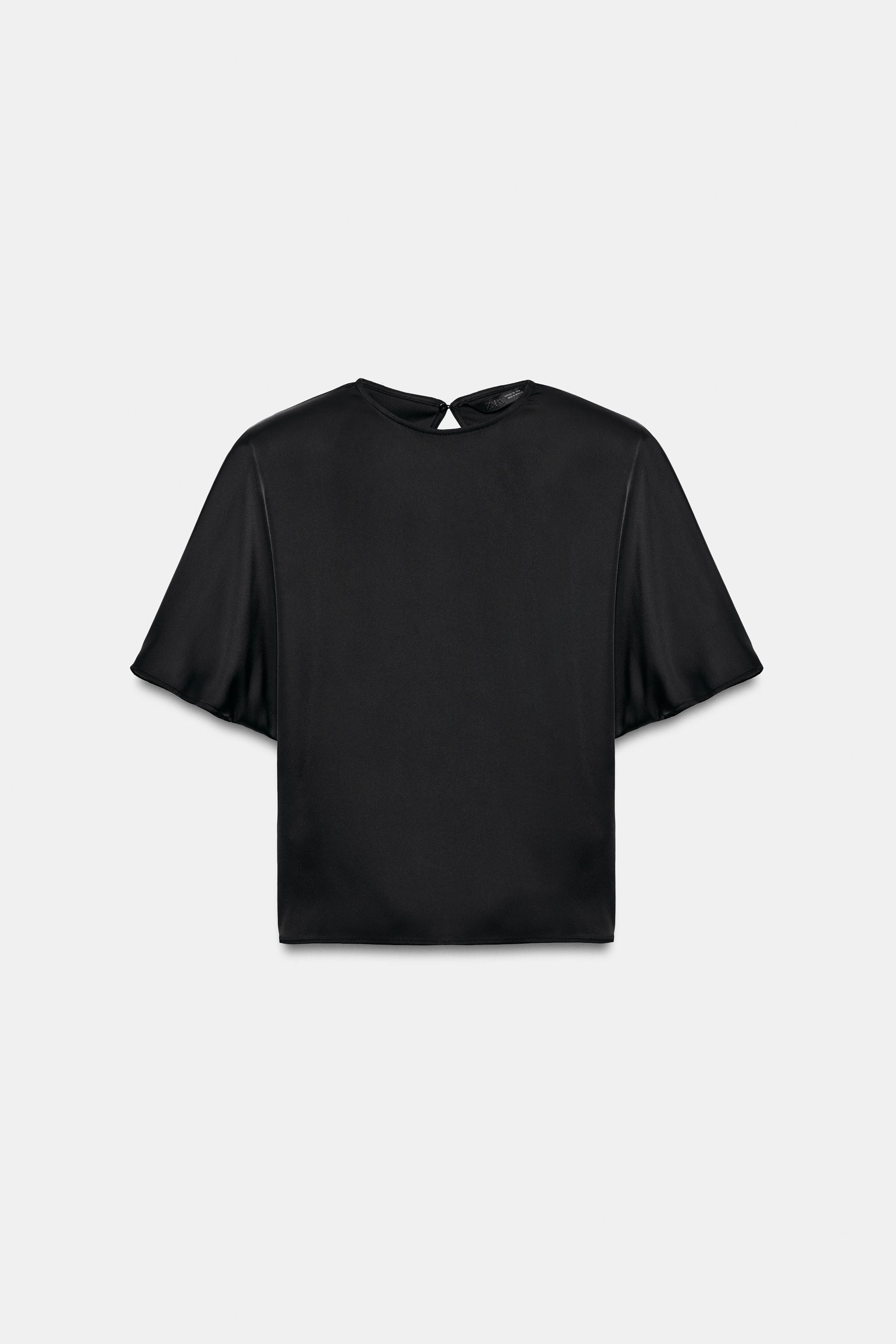 SATIN-TOP MIT SCHULTERPOLSTERN UND B\u00c4NDERN | Zara DE