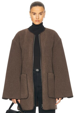 Toteme Felted Wool Jacket in Beige | FWRD 