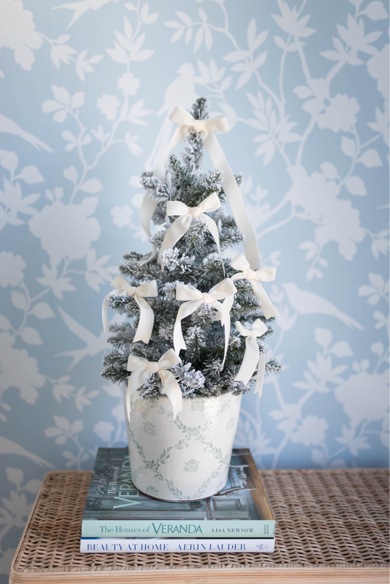 Walmart has the BEST Holiday decor! #WalmartPartner This is the cutest mini flocked Christmas tree for any room! 
#Walmart @walmart 

#LTKSeasonal #LTKhome #LTKHoliday