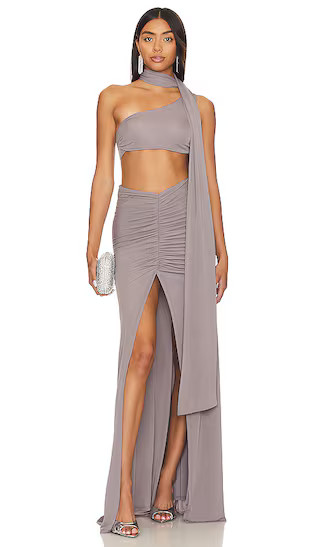Denisse Maxi Dress in Grey | Revolve Clothing (Global)