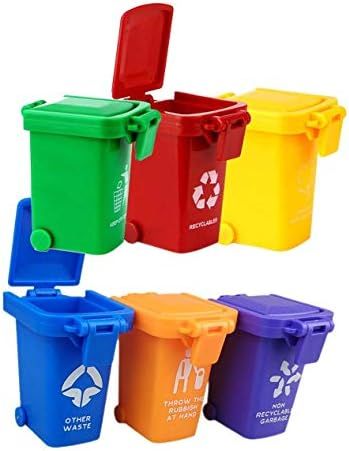 Nuanmu Garbage Can Set 6 Color Small Trash Can Garbage Truck Toy | Amazon (US)