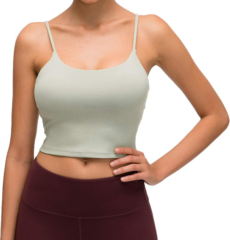 Lemedy Women Padded Sports Bra Fitness Workout Running Shirts Yoga Tank Top | Amazon (US)
