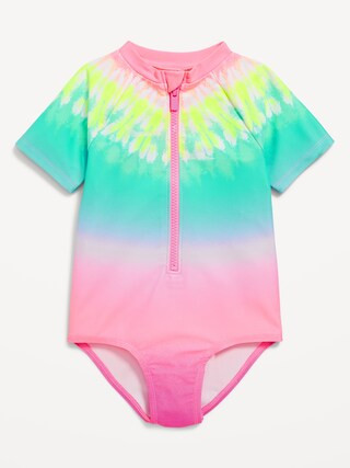 Zip-Front Rashguard One-Piece Swimsuit for Toddler Girls | Old Navy (US)